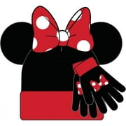 Disney Solid Beanie W/ears/bow,gloves