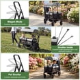 thumbnail image 3 of Bobiber Collapsible Wagon Stroller 2 Seater with 3-Point Harnesses, Canopy, Storage Bag, Adjustable Handlebar, 2 Cup Holders, Gray, 3 of 10