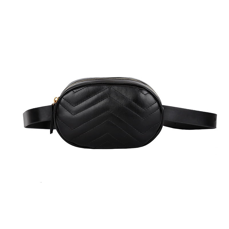 Fashion Waist Packs for Black Fashion Waist Packs Womens Oval Belt Bag Bumbags for Ladies Quilted Fanny Packs PU Leather Waist Bags Shoulder Crossbody Bag