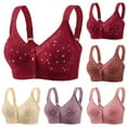 thumbnail image 2 of gakvbuo Front Closure Bra for Women Front Buckle Bras Wireless Bra Women's Non Steel Ring Thin Collection Underwear Daily Bra, 2 of 3