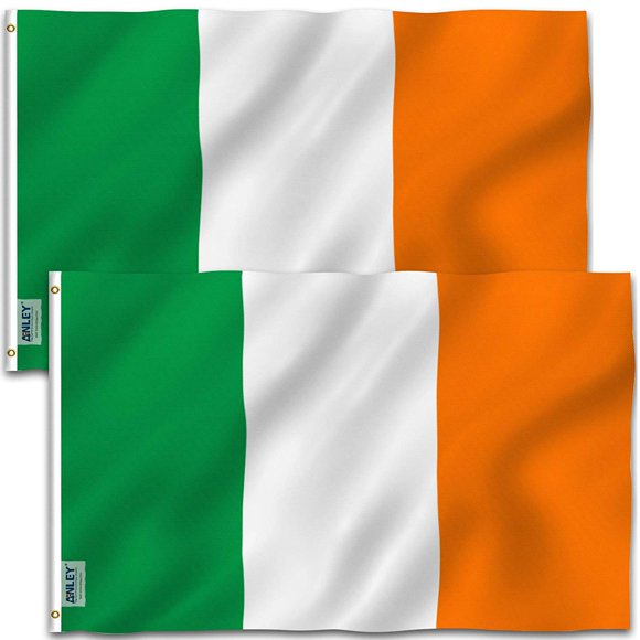 ANLEY Pack of 2 Fly Breeze 3x5 Foot Ireland Flag - Irish National Flags Polyester