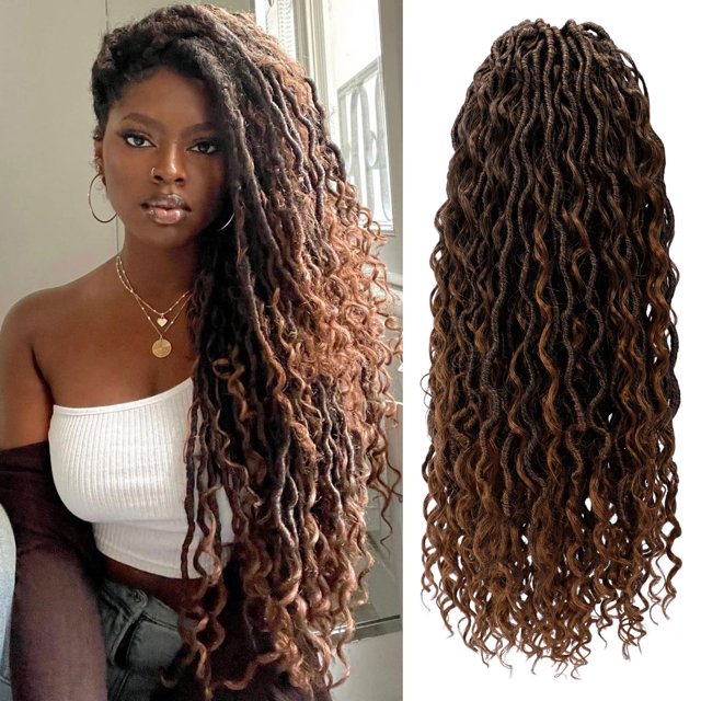 Hair de ganchillo LIYATE Goddess Locs, 18 pulgadas, 6 paquetes para mujeres negras