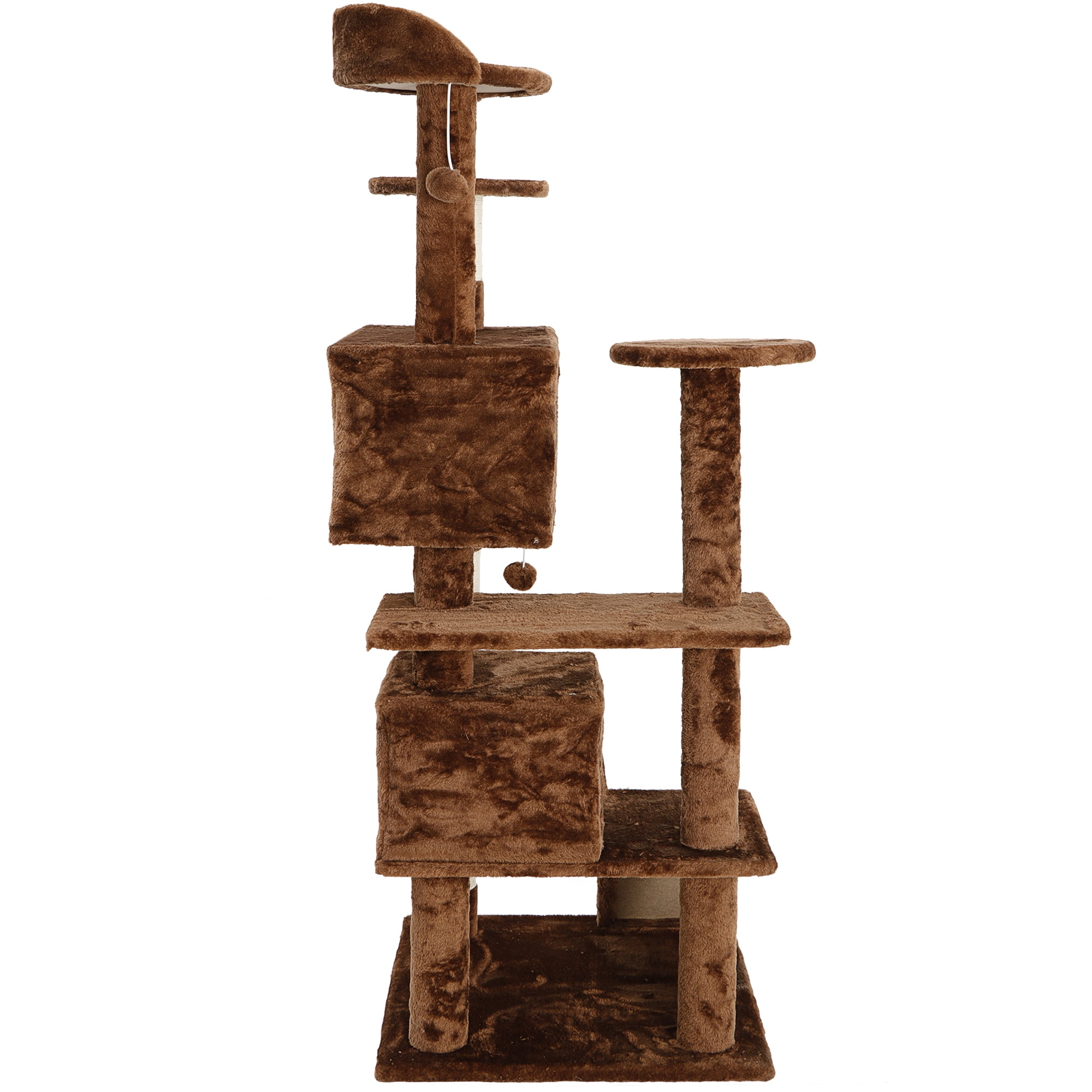 ZENY 53" Cat Tree Multi-Levels Condos Scratching Post Tower Play House, Brown