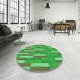 thumbnail image 4 of Ahgly Company Machine Washable Indoor Rectangle Transitional Dark Lime Green Area Rugs, 8' x 12', 4 of 7