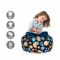 thumbnail image 2 of Galaxy Storage Toy Bag Chair, Galaxy Space Art Solar System Planets Mars Mercury Uranus Jupiter Venus Print, Stuffed Animal Organizer Washable Bag, Small Size, Salmon Blue, by Ambesonne, 2 of 3