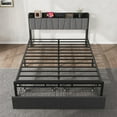 thumbnail image 6 of Kojooin Upholstered Platform Bed Frame with Storage Drawers – Headboard, Charging Station, Metal Slats, No Box Spring Required, 6 of 7