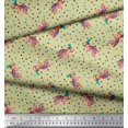 thumbnail image 3 of Soimoi polyester Crepe Fabric Dot & Elephant Nursery Themes Printed Fabric 1 Yard 52 Inch Wide, 3 of 3