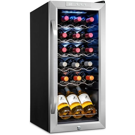 Ivation 18 Bottle Compressor Wine Cooler Refrigerator with Lock  Silver