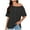 Black [New Arrivals: Mix, Match & Save], variant on Women's Off Shoulder Printed Short Sleeve Loose Fit Top Blouse Tee, Slanted Neck Slouchy Home Wear Casual Comfortable Summer Vacation | CSEONE,Black XL