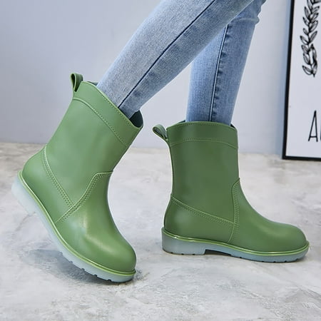 

Rain Shoes Lady Shoes Mid Calf Snow Boots Women Non Slip Socks Inside Rain Boots Outdoor Rubber Water Shoes