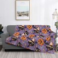 thumbnail image 5 of KLL Vintage Halloween Black Cat Print Fleece Throw Blanket, Horizontal Fleece Bedding Cute Soft Blankets Comfy Fleece Flannel Plush Home Decor for Couch & Bed -40"x30", 5 of 9