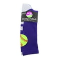 thumbnail image 2 of Softball Logo Athletic Crew Socks (Purple/White, Large), 2 of 2