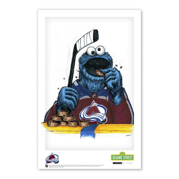 Cookie Monster Colorado Avalanche 11" x 17" Sesame Street Poster Print