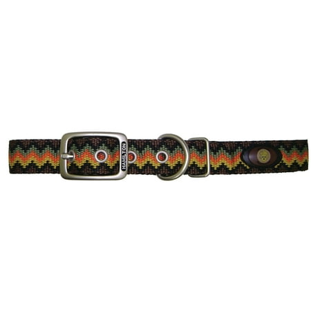 Hamilton Double Nylon Dog Collar - Hamilton Double Thick Nylon Deluxe Dog Collar Adjustable Weave Brown 1 inch 24 inch