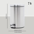 thumbnail image 4 of Botes de Basura 7L C/Pedal Acero Inox Metalico Cocina 2pzas ColorHome COLORBIN7, 4 of 7