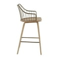 thumbnail image 2 of Winston Farmhouse Counter Stool In White Washed Wood And Antique Copper Metal, 2 of 7