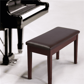 Griffin Double Brown Leather Piano Bench Vintage Design Heavy