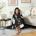 thumbnail image 4 of Wearable Blanket,Black Halloween Witchy Symbols Hooded Wearable Sherpa Blanket for Adults & Teens,Winter Poncho Shawl Wrap Cape Thick Warm,60"x80", 4 of 5