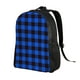 thumbnail image 2 of Disketp Buffalo Plaid Blue Black Mochila Unisex de Apertura Lateral Completa, Mochila para Laptop para Escuela, Trabajo y Viajes, 2 of 8