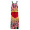 thumbnail image 3 of Fgvctg Valentine's Day Womens Jumpsuit Wide Leg Pant Adjustable Love Heart Graphic Overall Sleeveless Romper Spaghetti Straps Jumpsuits Loose Bib Overalls Sprimg Clothing With Pockets Vermilion M, 3 of 6