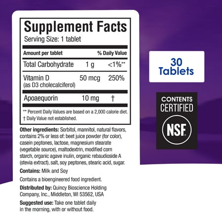 Prevagen - Regular Strength 10mg, 30 Chewable Tablets Mixed Berry Flavor with Apoaequorin & Vitamin D