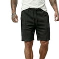 thumbnail image 2 of Thousandth Men's Summer Solid Color Relaxed Chino Shorts Casual Elastic Waist Drawstring Thin Breathable Pocket Shorts for Gym, Running, Basketball, 2 of 7