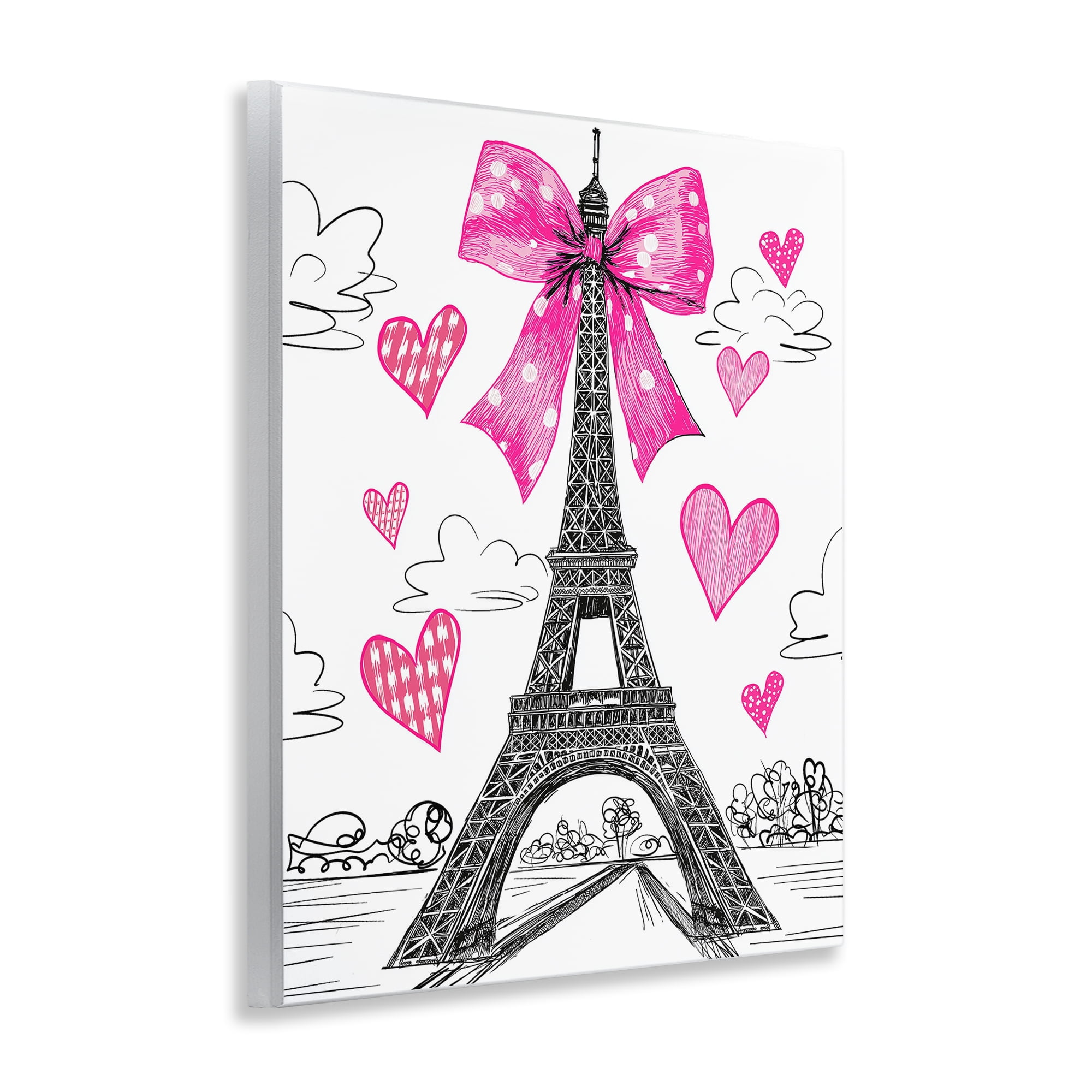 Stupell Industries Heart Patterned Eiffel Tower Wall Plaque Art, design by Jess Stempel