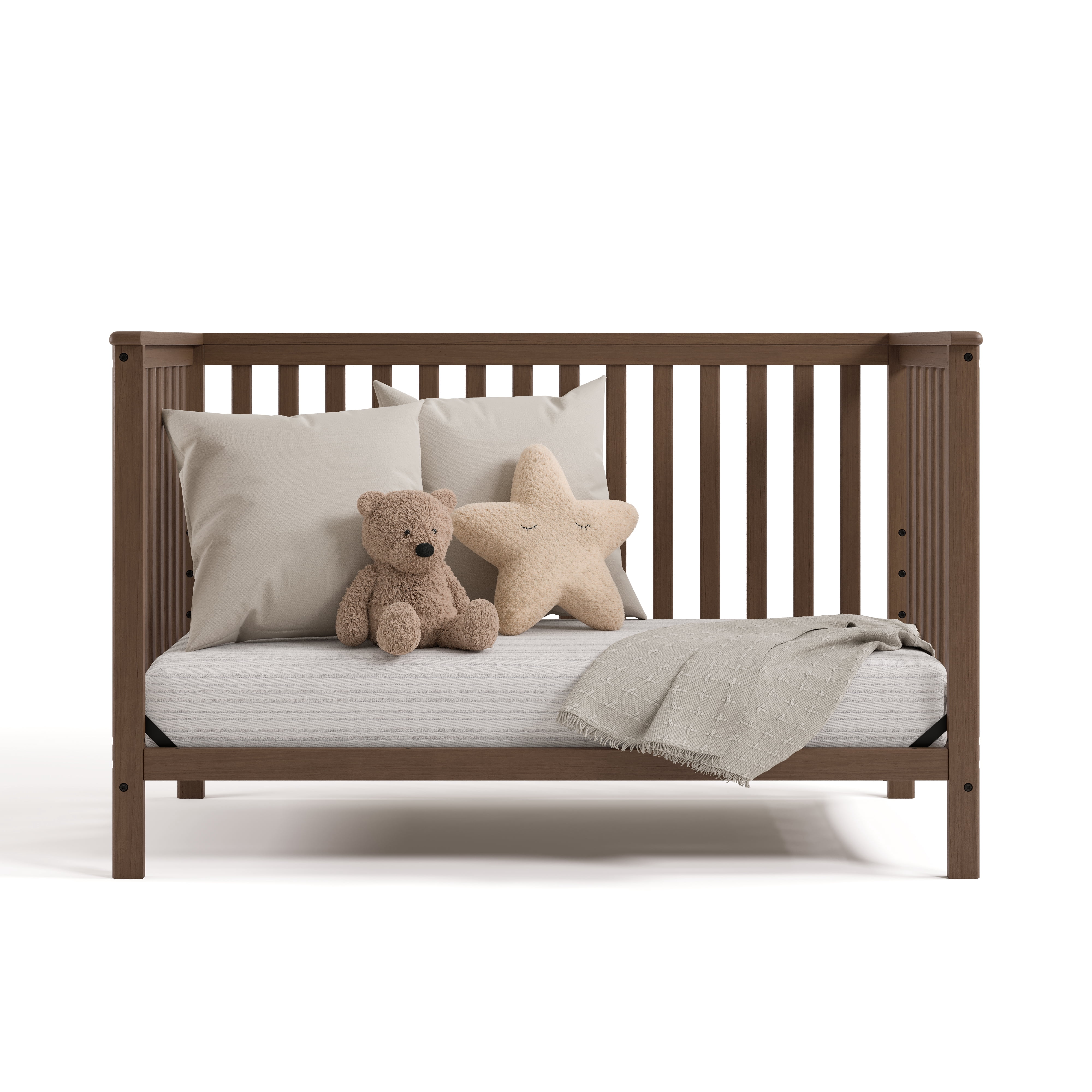 Storkcraft Hillcrest 4-in-1 Convertible Baby Crib, Hazelnut