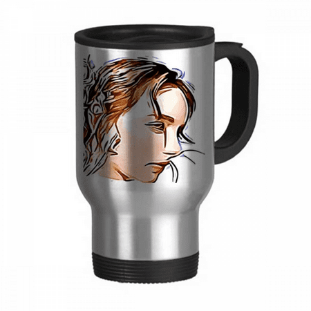 

Flower Branch Effect Splendid Travel Mug Flip Lid Stainless Steel Cup Car Tumbler Thermos