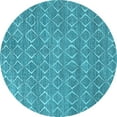 thumbnail image 1 of Ahgly Company Indoor Round Trellis Light Blue Modern Area Rugs, 8' Round, 1 of 4