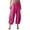 Hot Pink, variant on biudgviw Harem Pants for Women Elastic Waisted Capri Pants Loose Fit Drawstring Bloomer Cropped Pants Boho Beach Vacation Capris