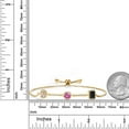 thumbnail image 3 of Gem Stone King 1.61 Ct Peach Morganite Pink Created Sapphire 18K Yellow Gold Plated Silver Bracelet for Women, 3 of 4