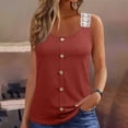 thumbnail image 2 of cfhntfmh Womens Tank Tops 2024 Summer Fashion Sleeveless T Shirts Button down Scoop Neck Blouses Loose Lace Strap Tunics, 2 of 6