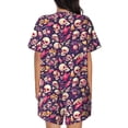 thumbnail image 6 of Rateoe music Skull record Guitar Pattern Women's Short-Sleeved Pajama Set - 2 Piece Soft and Lightweight Sleepwear Set-XX-Large, 6 of 7