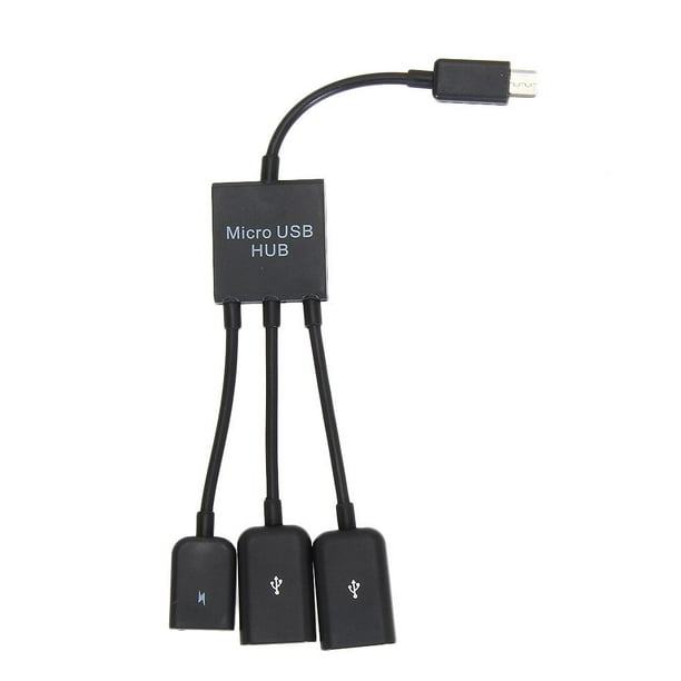Adaptador Concentrador OTG Micro USB2.0 A Tres en Uno*4