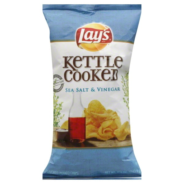 Lay's Kettle Cooked Sea Salt & Vinegar Flavored Potato Chips, 8.5 Oz