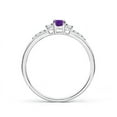 thumbnail image 2 of ANGARA Natural Classic Oval Amethyst and Diamond Three Stone Ring in 14K White Gold for Women (Size-5x3mm) | February Birthstone, Birthday, Anniversary, Jewelry Gift for Women | Natural Amethyst Ring, 2 of 8