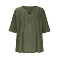 thumbnail image 4 of LADIGASU Women Sexy Short Sleeve Sequins Loose Polluer Solid V-Neck Blouse Shirt, 4 of 9