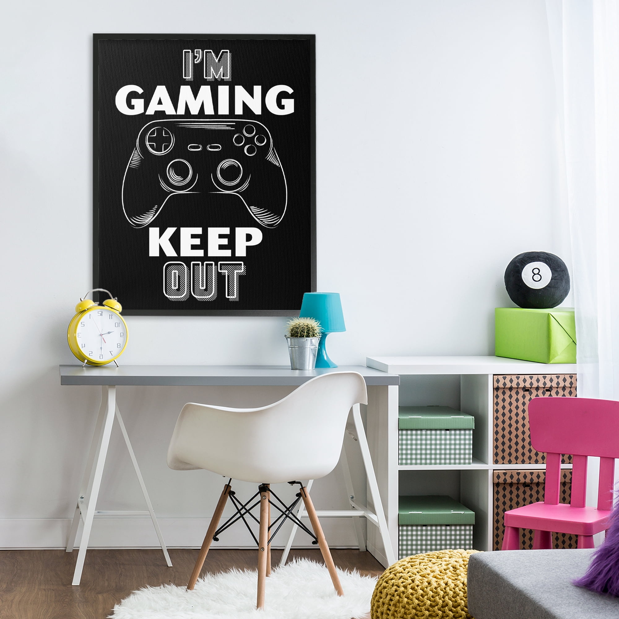 Stupell Industries I'm Gaming Keep Out Black Framed Giclee Art, design by Marcus Prime
