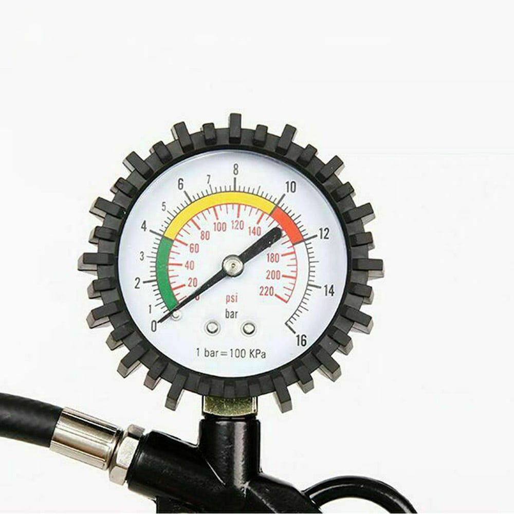 Professional Garage Air Line Tyre Inflator Inflater Pump And Pressure Gauge 