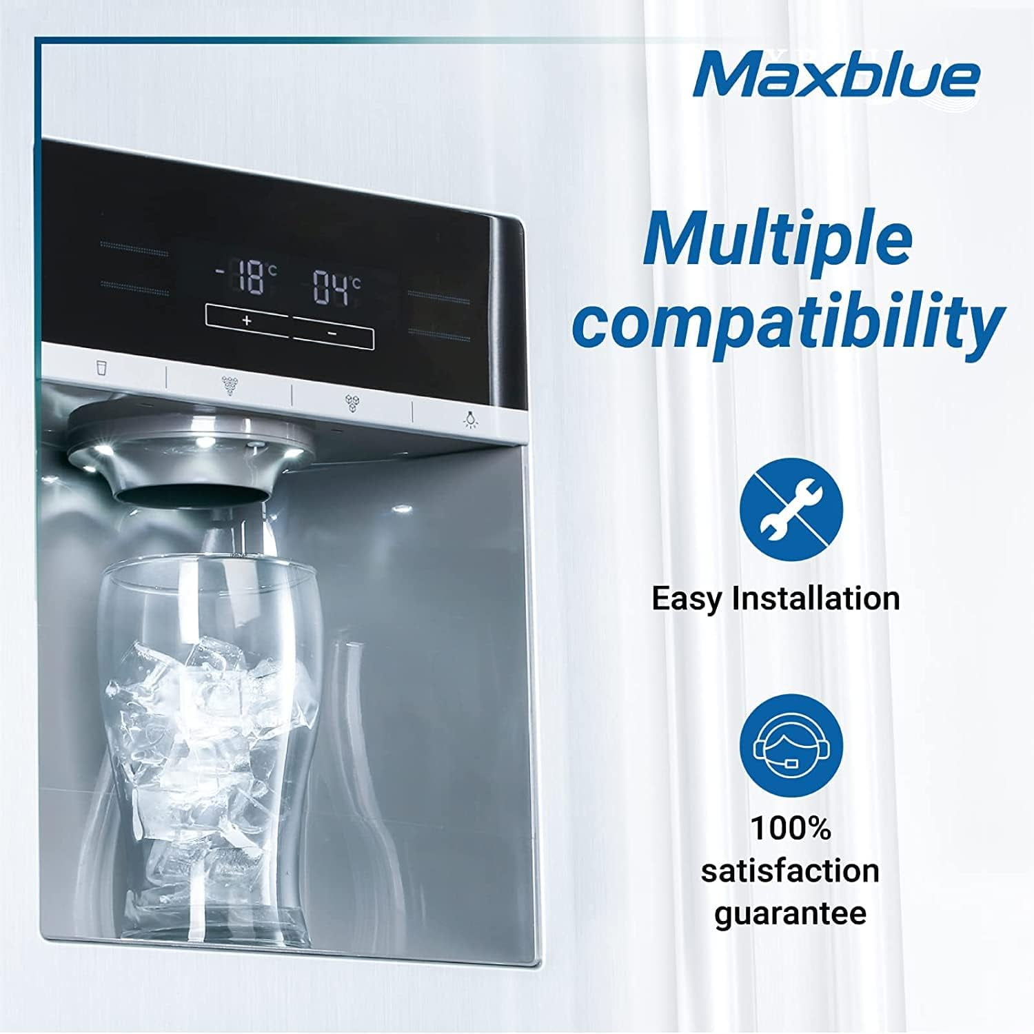 Maxblue LT 1000PC ADQ747935 Replacement for LFXC24796S, LFXS28596S, LMWS27626S, ADQ74793501, ADQ74793502, Kenmore 46-9980, 9980 Refrigerator Water Filter, Pack of 3