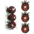 thumbnail image 2 of Japceit Burlap Christmas Ornaments, 3-Piece Set with Pinecones and Foam Balls, Rustic Tree Decor for Home, Office, Seasonal Display, 2 of 6