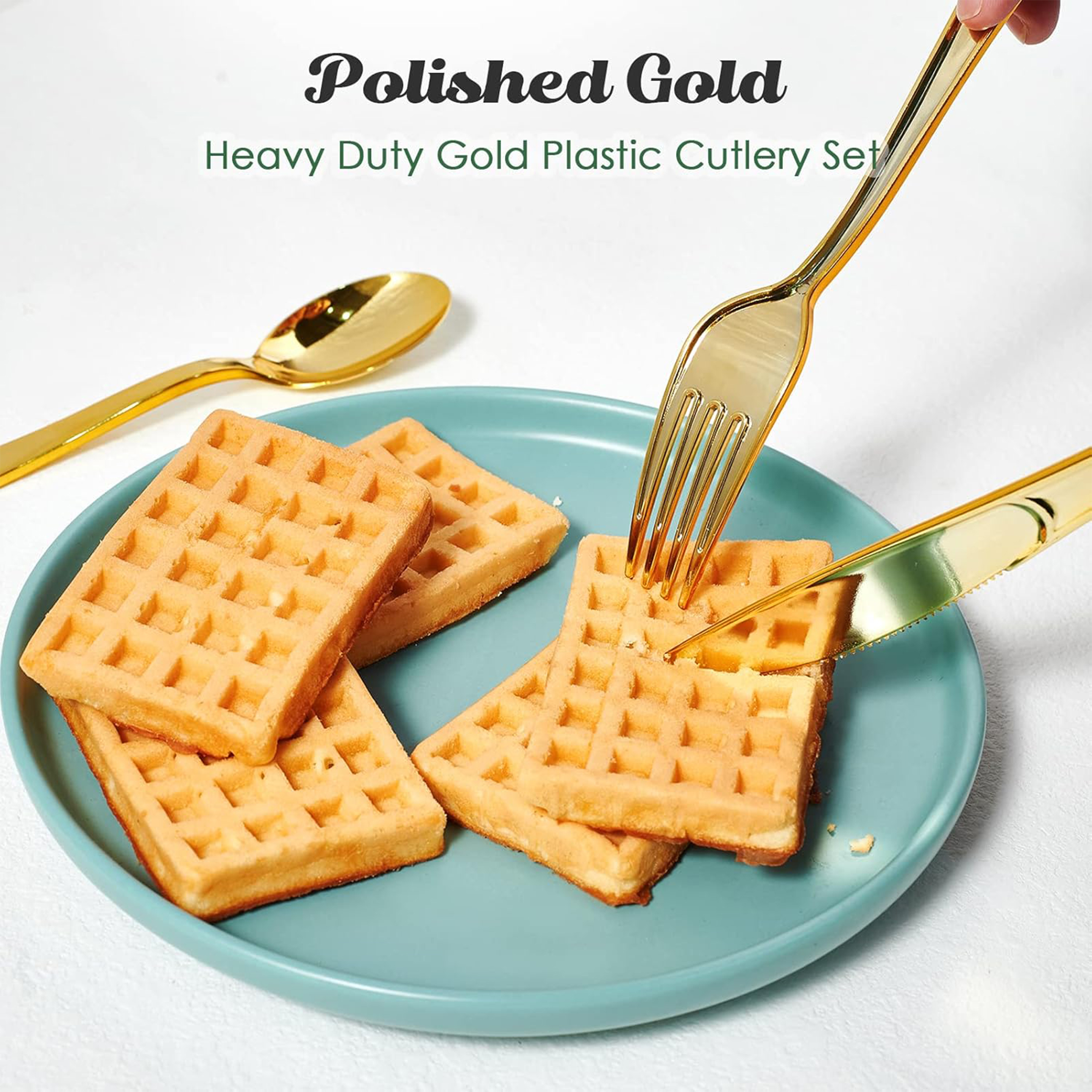 Jolly Chef Gold Plastic Silverware Set, 150-Piece photo 3