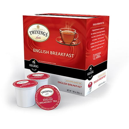 Twinings Naturally Decaffeinated English Breakfast K-Cups Tea, 18 count