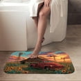 thumbnail image 4 of 1pc Old Red Truck in Sunflower Absorbent Non-Slip Bathroom Thickened Flannel Rug Decor,Soft,Quick Drying,Suitable For Indoor/outdoor Use,Bathrooms,Bedrooms,Kitchens,Terrace,Laundry Rooms,16"x24", 4 of 9