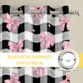 thumbnail image 6 of Valentine's Day Kitchen Curtains Window Panels, Pink Bows Shining Stars Farmhouse Plaid Insulated Window Treatment Curtain, Grommet Curtains for Bedroom/Living Room/Bathroom, 2 Piece 42"Wx63"L, 6 of 8
