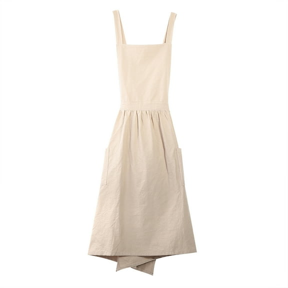 Duulaya Simplistic Cotton Kitchen Apron with Pocket - Unisex Cooking Apron for Women & Men