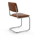 thumbnail image 4 of Pemberly Row Modern Vegan Leather Side Chair (Set Of 2) in Brown, 4 of 6