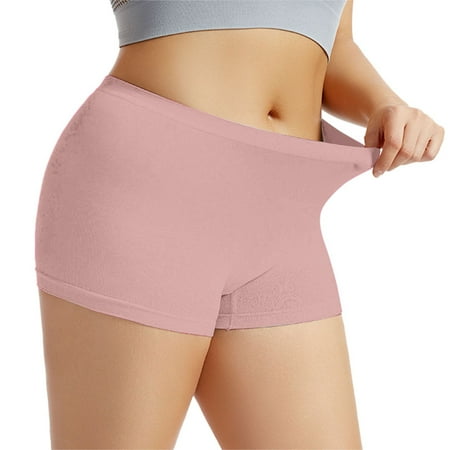 Ukumplol Womens Underwear Under Skirt Shorts Plus Size Underwear for Women Womens Boyshorts Underwear Full Coverage Soft Stretch Shorts for Women Ladies Panties Pink M