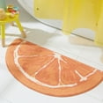 thumbnail image 3 of TOWN & COUNTRY PLAY Citrus Slice Orange Half Circle Shaped Bath Mat, Absorbent Tufted Floor Mat, Non-Slip Backing, Machine Washable, Orange, 34.7"x18.1", 3 of 9